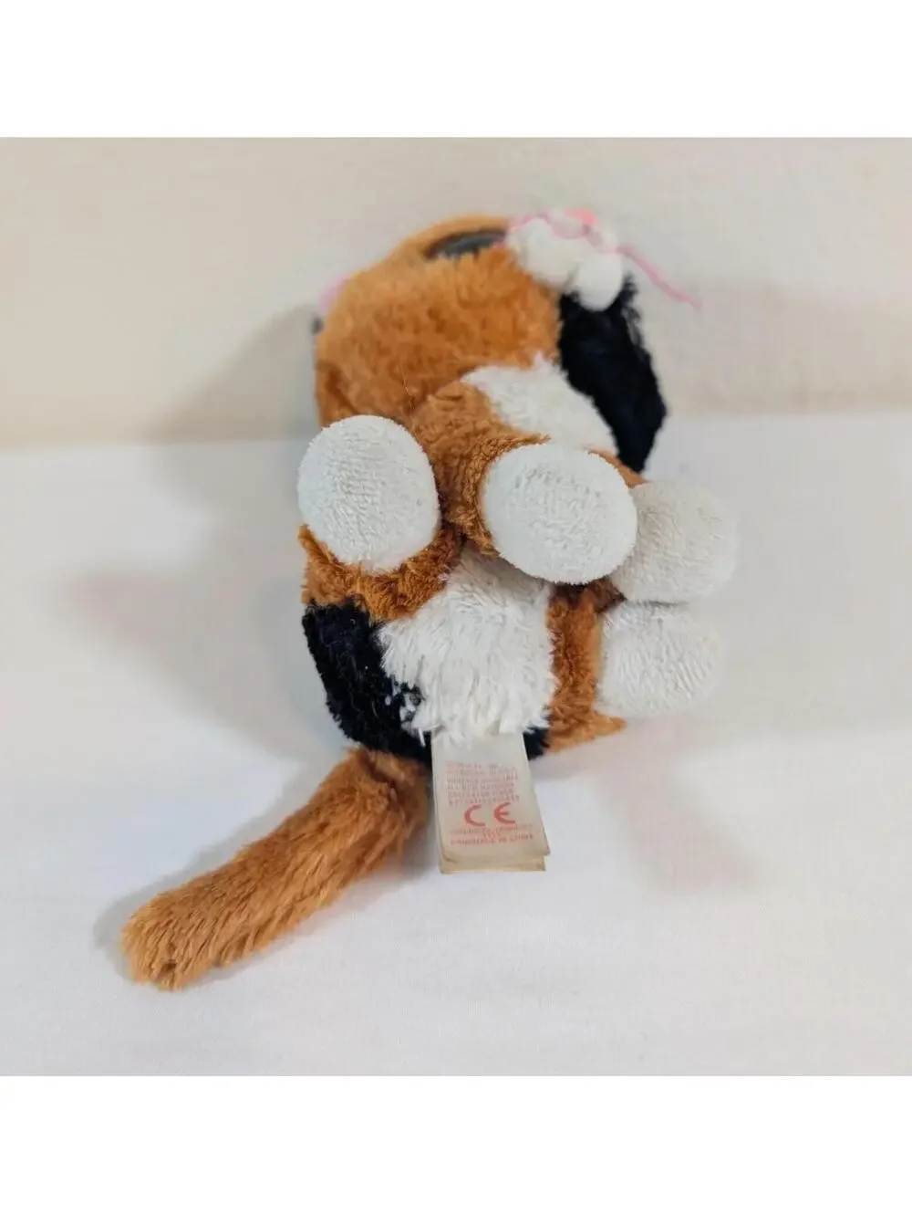 Ty Beanie Boos Cute Calico Plush Cat with Big Pink Eyes 2016